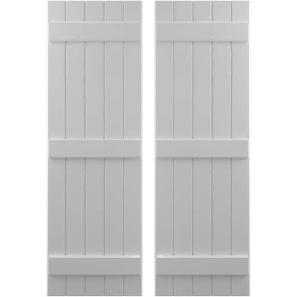 Ekena Millwork Americraft 5-Board (3 Batten) Exterior Real Wood Joined Board-n-Batten Shutters, ARW401BB518X81PRH - ARW401BB518X81PRH