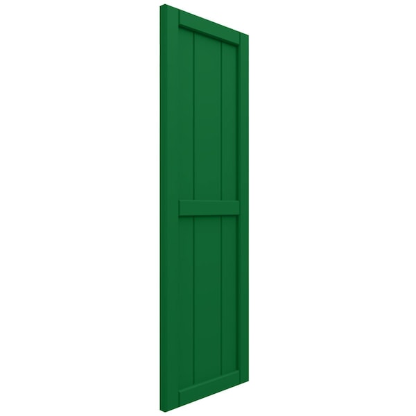 Ekena Millwork True Fit PVC, Three Board Framed Board-n-Batten Shutters, Viridian Green, 16 1/8W x 41H, PR - TFP101BF16X041HG