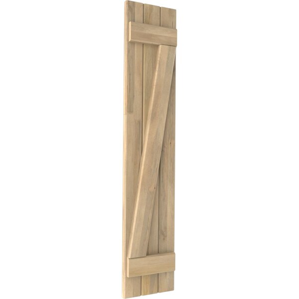 Ekena Millwork Americraft 3-Board (2 Batten) Wood Joined Board-n-Batten Shutters w/ Z-Bar, ARW102BB311X42UNH, PR - ARW102BB311X42UNH