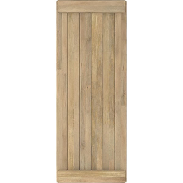 Ekena Millwork Americraft 6-Board Exterior Wood Joined Board-n-Batten Shutters w/ End Batten, ARW103BB621X60UNH, PR - ARW103BB621X60UNH