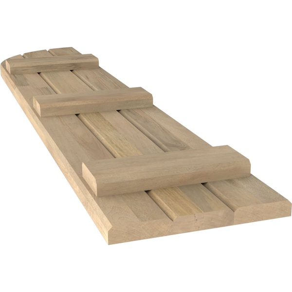 Ekena Millwork Americraft 3-Board (3 Batten) Wood Joined Board-n-Batten Shutters w/ Arch Top, ARW401BQ311X61UNH, PR - ARW401BQ311X61UNH