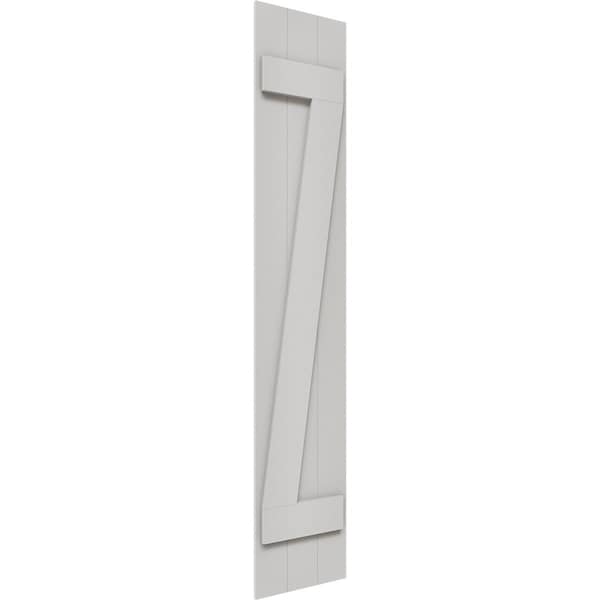 Ekena Millwork Timberthane Faux Rustic 3 Board Joined Board-n-Batten Faux Wood Shutters w/Z-Board, 16 1/8"W x 59"H - FBJ06Z16X059RUF