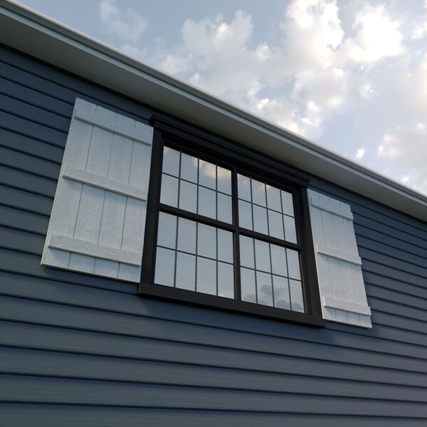 Ekena Millwork Rustic Four Board Joined Board-n-Batten Rough Sawn Faux Wood Shutters, 22W x 56H, PR - SHUBJS22X56RSPR
