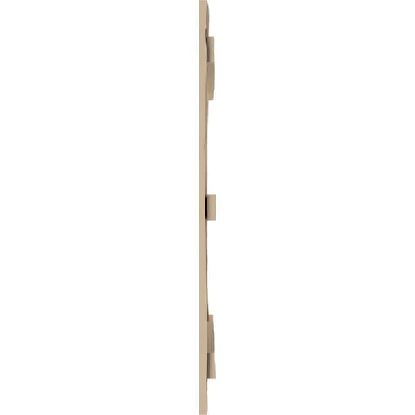 Ekena Millwork Rustic Four Board Spaced Board-n-Batten Hand Hewn Faux Wood Shutters, 23 1/2"W x 64"H - SHUBSS23X64HHPR