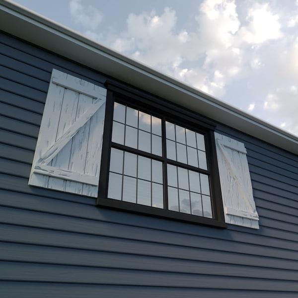 Ekena Millwork Rustic Four Board Joined Board-n-Batten Pecky Cypress Faux Wood Shutters w/Z-Board, 22"W x 70"H - SHUBJZ22X70PCPR