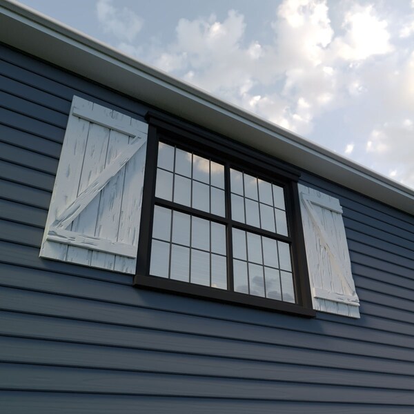 Ekena Millwork Rustic Four Board Joined Board-n-Batten Pecky Cypress Faux Wood Shutters w/Z-Board, 22"W x 70"H - SHUBJZ22X70PCPR