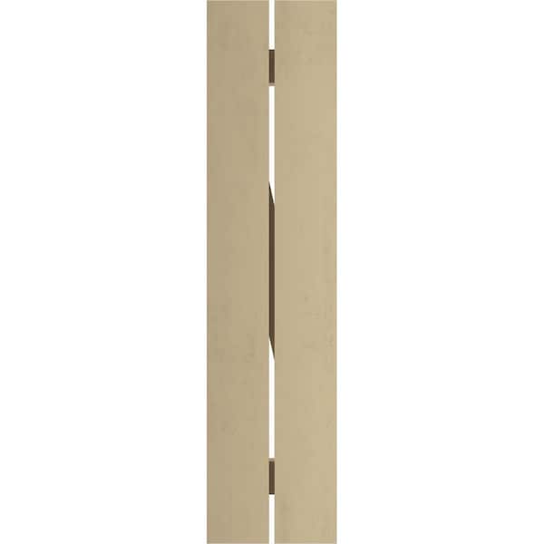 Ekena Millwork Rustic Two Board Spaced Board-n-Batten Rough Sawn Faux Wood Shutters w/Z-Board, 11 1/2W x 26H, PR - SHUBSZ11X26RSPR