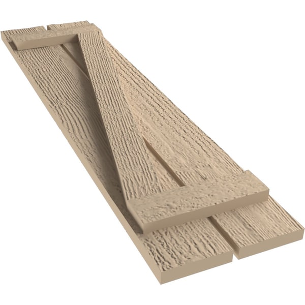 Ekena Millwork Rustic Two Board Spaced Board-n-Batten Rough Sawn Faux Wood Shutters w/Z-Board, 11 1/2W x 26H, PR - SHUBSZ11X26RSPR