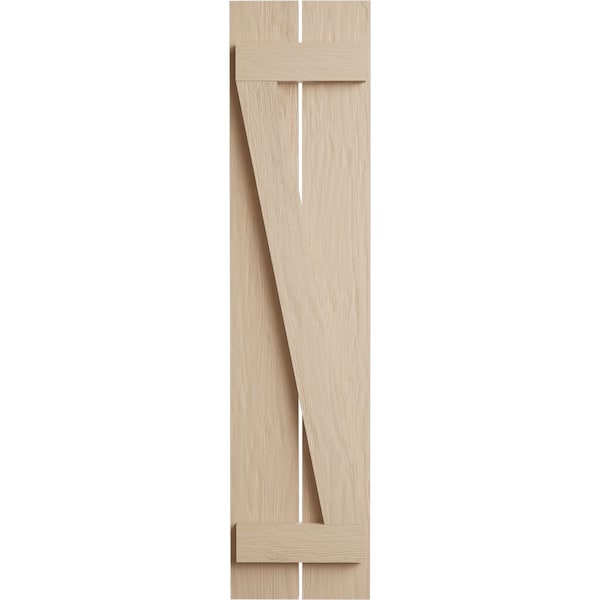 Ekena Millwork Rustic Two Board Spaced Board-n-Batten Rough Sawn Faux Wood Shutters w/Z-Board, 11 1/2W x 26H, PR - SHUBSZ11X26RSPR