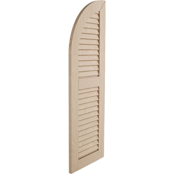 Ekena Millwork Sandblasted 2 Equal Louver w/Quarter Round Arch Top Faux Wood Shutters, 12W x 68H, 56 Low Side, PR - SHULVQ12X68SDPR