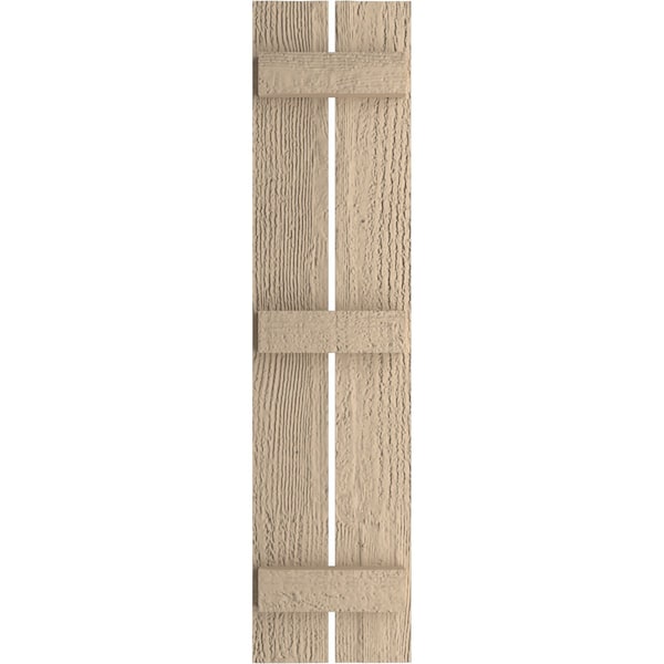 Ekena Millwork Rustic Two Board Spaced Board-n-Batten Rough Sawn Faux Wood Shutters, 11 1/2W x 60H, PR - SHUBSS11X60RSPR