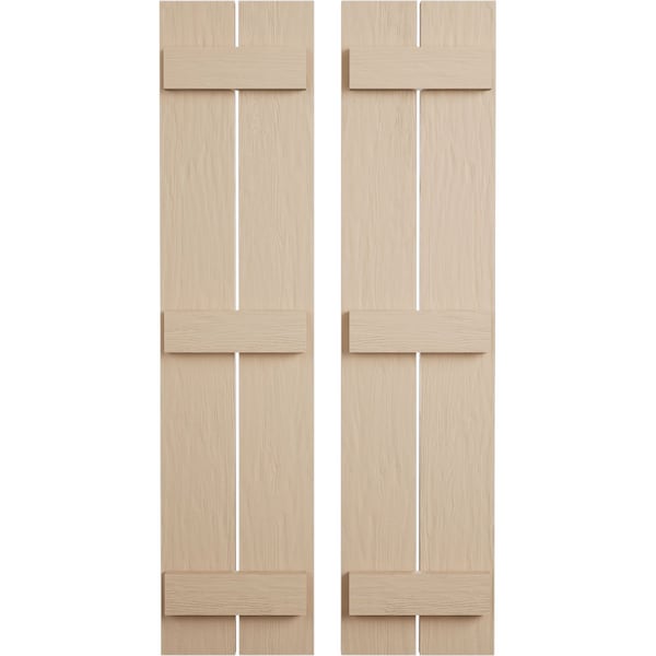 Ekena Millwork Rustic Two Board Spaced Board-n-Batten Rough Sawn Faux Wood Shutters, 11 1/2W x 60H, PR - SHUBSS11X60RSPR