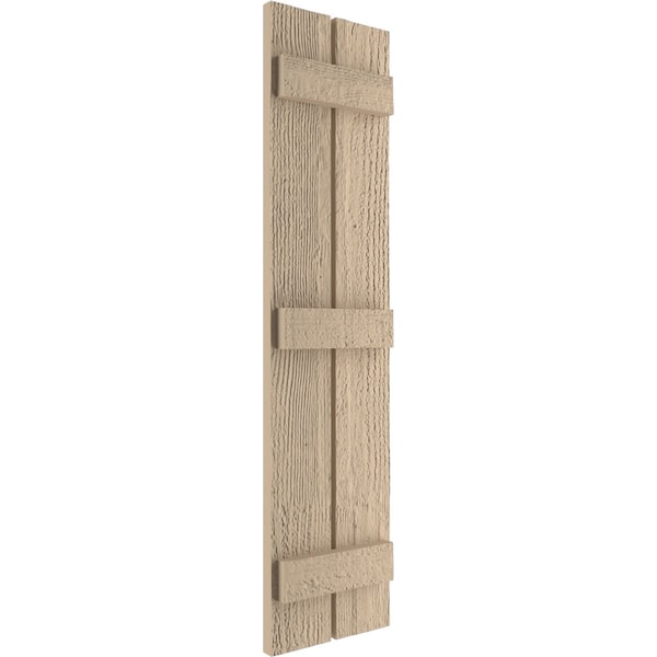 Ekena Millwork Rustic Two Board Spaced Board-n-Batten Rough Sawn Faux Wood Shutters, 11 1/2W x 60H, PR - SHUBSS11X60RSPR