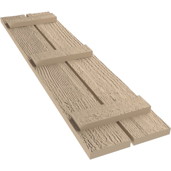 Ekena Millwork Rustic Two Board Spaced Board-n-Batten Rough Sawn Faux Wood Shutters, 11 1/2W x 60H, PR - SHUBSS11X60RSPR