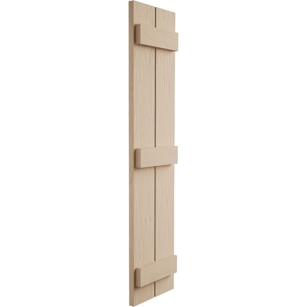 Ekena Millwork Rustic Two Board Spaced Board-n-Batten Rough Sawn Faux Wood Shutters, 11 1/2W x 60H, PR - SHUBSS11X60RSPR