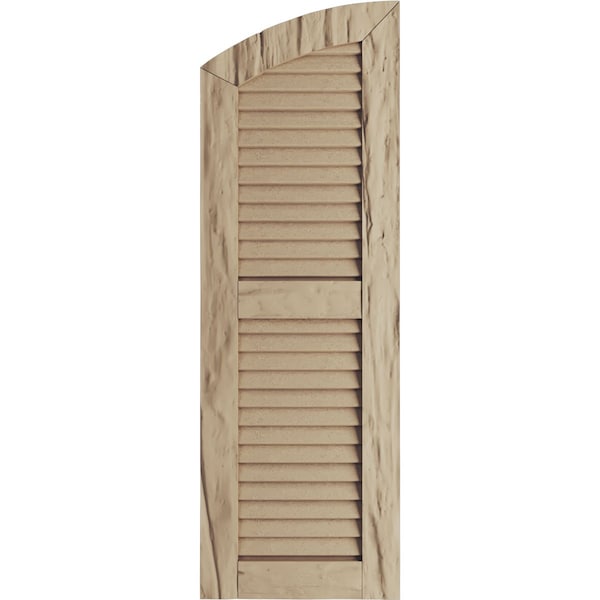 Ekena Millwork Timberthane Riverwood 2 Equal Louver w/Elliptical Top Faux Wood Shutters, 12W x 30H, 26 Low Side, PR - SHULVL12X30RWPR