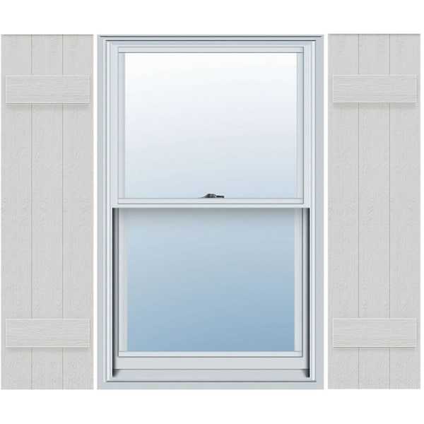 Ekena Millwork Timberthane Faux Rustic Three Board Joined Board-n-Batten Faux Wood Shutters, 16 1/8W x 47H, PR - FBJ06S16X047RUF