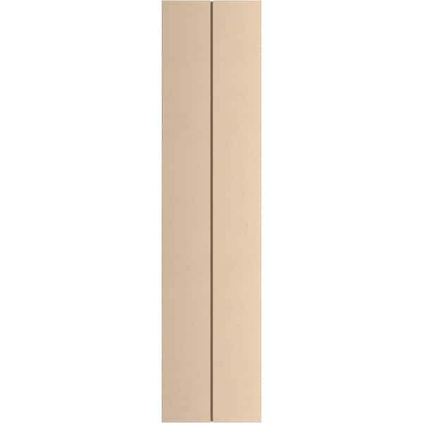 Ekena Millwork Rustic Two Board Joined Board-n-Batten Smooth Faux Wood Shutters w/No Batten, 11W x 84H, PR - SHUBJN11X84SMPR