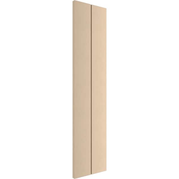 Ekena Millwork Rustic Two Board Joined Board-n-Batten Smooth Faux Wood Shutters w/No Batten, 11W x 84H, PR - SHUBJN11X84SMPR
