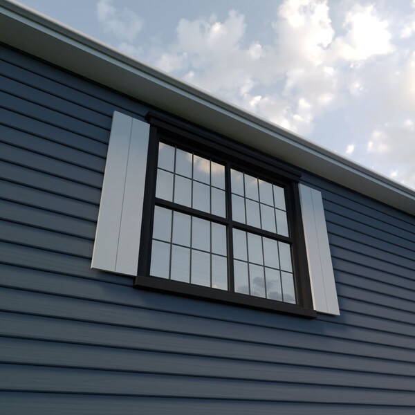 Ekena Millwork Rustic Two Board Joined Board-n-Batten Smooth Faux Wood Shutters w/No Batten, 11W x 84H, PR - SHUBJN11X84SMPR
