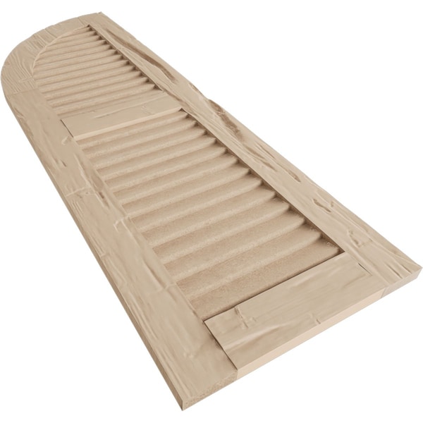 Ekena Millwork Hand Hewn 2 Equal Louver w/Quarter Round Arch Top Faux Wood Shutters, 12W x 42H 30 Low Side, PR - SHULVQ12X42HHPR
