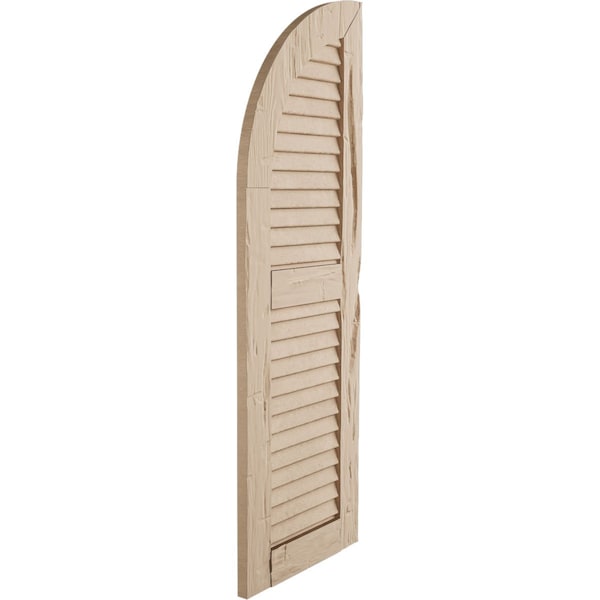 Ekena Millwork Hand Hewn 2 Equal Louver w/Quarter Round Arch Top Faux Wood Shutters, 12W x 42H 30 Low Side, PR - SHULVQ12X42HHPR