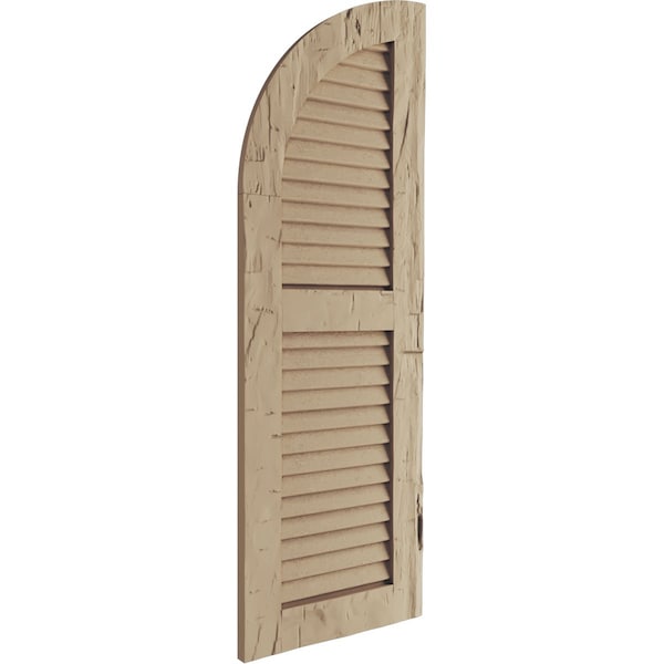 Ekena Millwork Hand Hewn 2 Equal Louver w/Quarter Round Arch Top Faux Wood Shutters, 12W x 42H 30 Low Side, PR - SHULVQ12X42HHPR