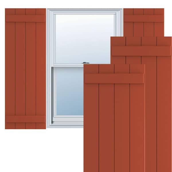 Ekena Millwork True Fit PVC, Four Board Joined Board-n-Batten Shutters, Colorful Leaves, 21 1/2W x 47H, PR - TFP101BBF21X047CL