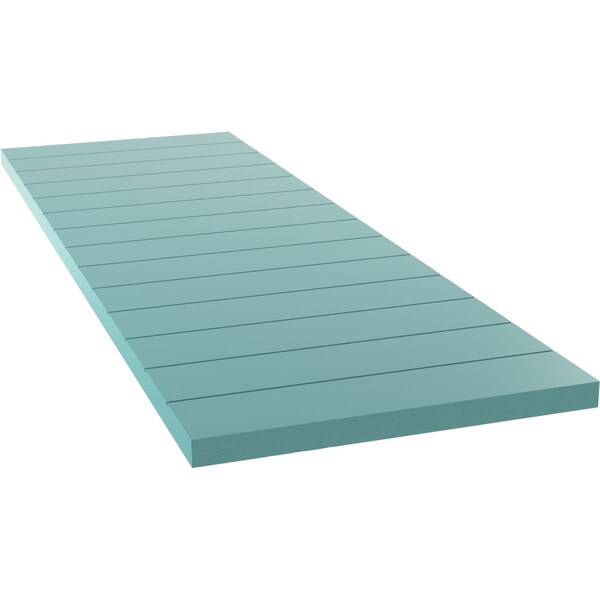 Ekena Millwork True Fit PVC Horizontal Slat Modern Style Fixed Mount Shutters, Pure Turquoise, 18W x 29H, PR - TFP001HZ18X029PT