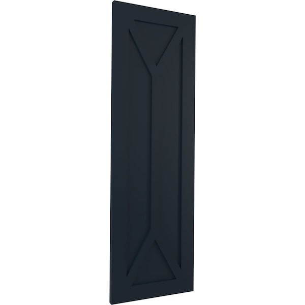 Ekena Millwork True Fit PVC San Carlos Mission Style Fixed Mount Shutters, Starless Night Blue, 12W x 72H, PR - TFP001SC12X072OB