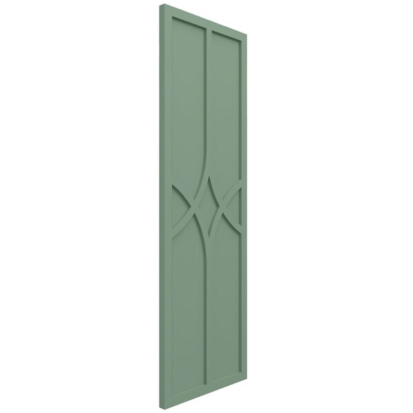 Ekena Millwork True Fit PVC Cedar Park Fixed Mount Shutters, Track Green, 12W x 60H, PR - TFP001CP12X060TG