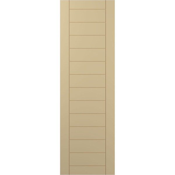Ekena Millwork True Fit PVC Horizontal Slat Framed Modern Style Fixed Mount Shutters, Natural Twine, 15W x 75H, PR - TFP001HF15X075NT