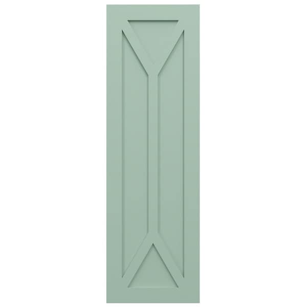 Ekena Millwork True Fit PVC San Carlos Mission Style Fixed Mount Shutters, Seaglass, 18W x 65H, PR - TFP001SC18X065SG