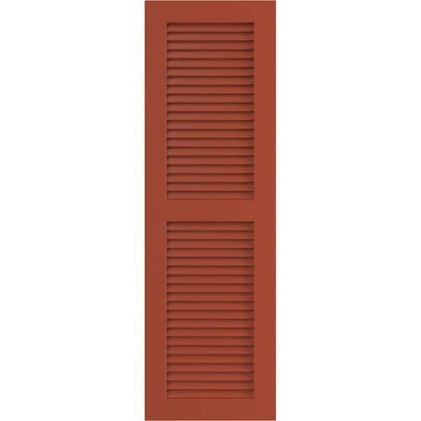 Ekena Millwork True Fit PVC, Two Equal Louver Shutters, Colorful Leaves, 18W x 57H, PR - TFP101LVF18X057CL