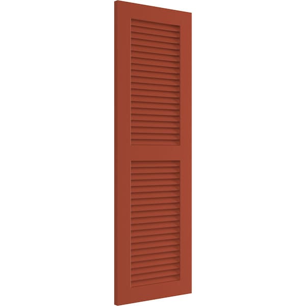 Ekena Millwork True Fit PVC, Two Equal Louver Shutters, Colorful Leaves, 18W x 57H, PR - TFP101LVF18X057CL