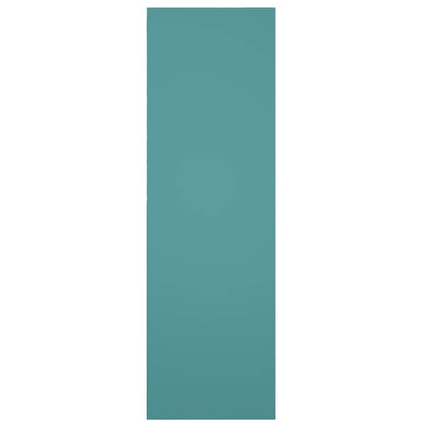 Ekena Millwork True Fit PVC Two Equal Panel Farmhouse Fixed Mount Shutters w/Z-Bar, Pure Turquoise, 15W x 44H, PR - TFP102FH15X044PT