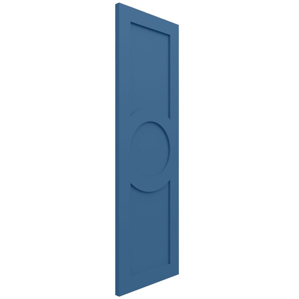 Ekena Millwork True Fit PVC Center Circle Arts & Crafts Fixed Mount Shutters, Sojourn Blue, 12W x 36H, PR - TFP001AC12X036HB