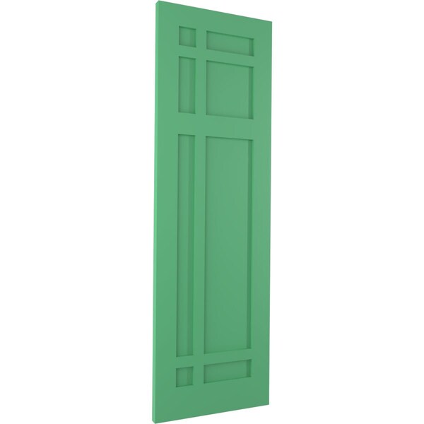 Ekena Millwork True Fit PVC San Juan Capistrano Mission Style Fixed Mount Shutters, Lilly Pads, 12W x 44H, PR - TFP001SJ12X044LP