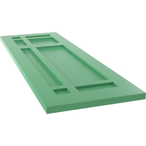 Ekena Millwork True Fit PVC San Juan Capistrano Mission Style Fixed Mount Shutters, Lilly Pads, 12W x 44H, PR - TFP001SJ12X044LP