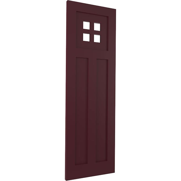 Ekena Millwork True Fit PVC San Antonio Mission Style Fixed Mount Shutters, Wine Red, 15W x 68H, PR - TFP001ST15X068WR
