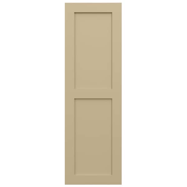 Ekena Millwork True Fit PVC Two Equal Flat Panel Shutters, Natural Twine, 18W x 47H, PR - TFP101FPF18X047NT