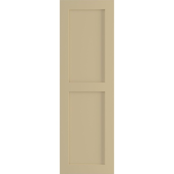 Ekena Millwork True Fit PVC Two Equal Flat Panel Shutters, Natural Twine, 18W x 47H, PR - TFP101FPF18X047NT