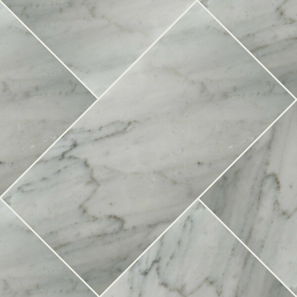 Msi Carrara White 12 In. X 24 In. Honed Marble Floor And Wall Tile, 6PK - ZOR-NS-0059