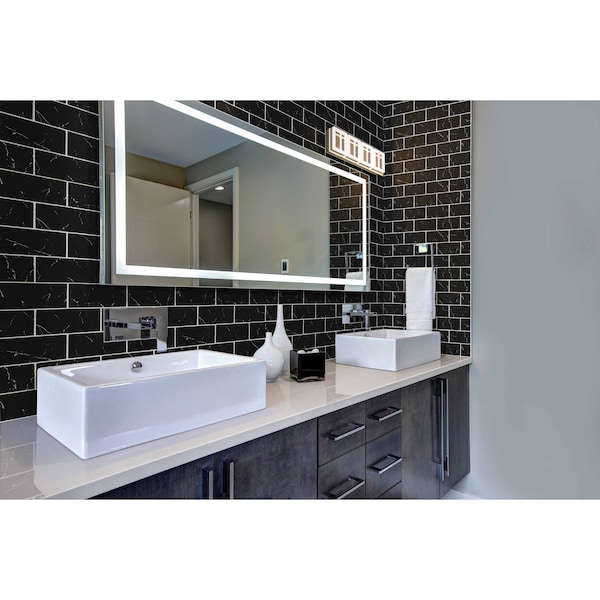 Msi Nero Marquina 3 In. X 6 In. Matte Glass Wall Tile, 40PK - ZOR-MD-T-0118