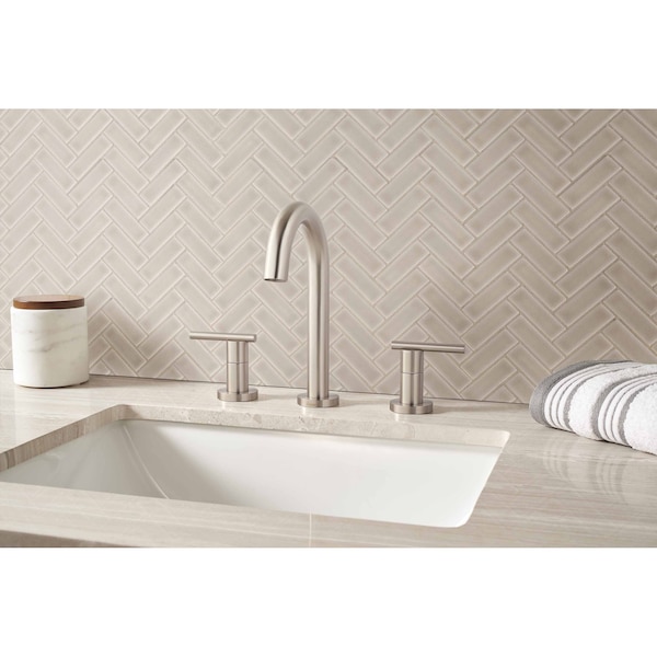 Msi Portico Pearl Herringbone SAMPLE Glossy Ceramic Mesh-Mounted Mosaic Tile - ZOR-MD-0242-SAM
