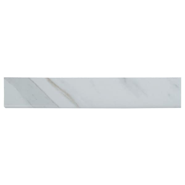 Msi Calacatta 3 In X 18 In. Porcelain Bullnose Tile Trim In Matte White, 30PK - ZOR-PT-TR-0115