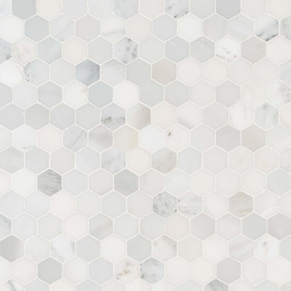 Msi Arabescato Carrara 11.75 In. X 12 In. Honed Marble Mesh-Mounted Mosaic Tile, 10PK - ZOR-MD-0476