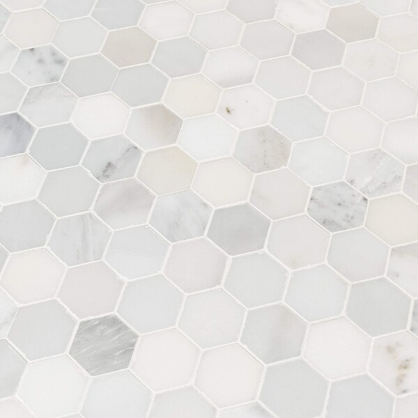 Msi Arabescato Carrara 11.75 In. X 12 In. Honed Marble Mesh-Mounted Mosaic Tile, 10PK - ZOR-MD-0476