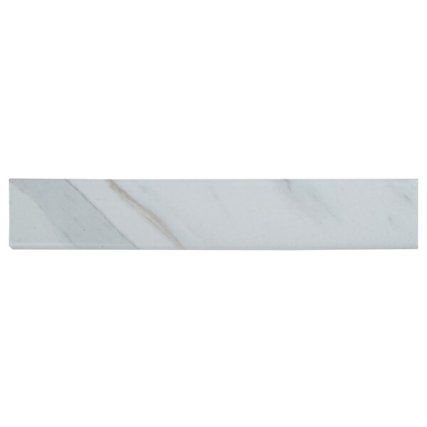Msi Calacatta SAMPLE Porcelain Bullnose Tile Trim In Matte White - ZOR-PT-TR-0115-SAM