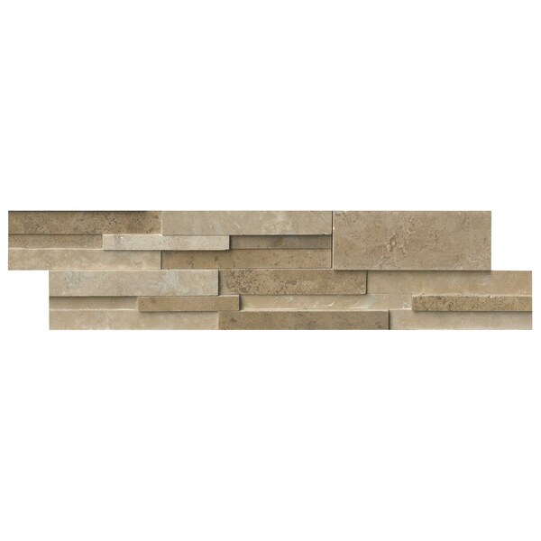Msi Casa Blend 3D Ledger Panel 6 In. X 24 In. Honed Natural Travertine Wall Tile, 6PK - ZOR-PNL-0082